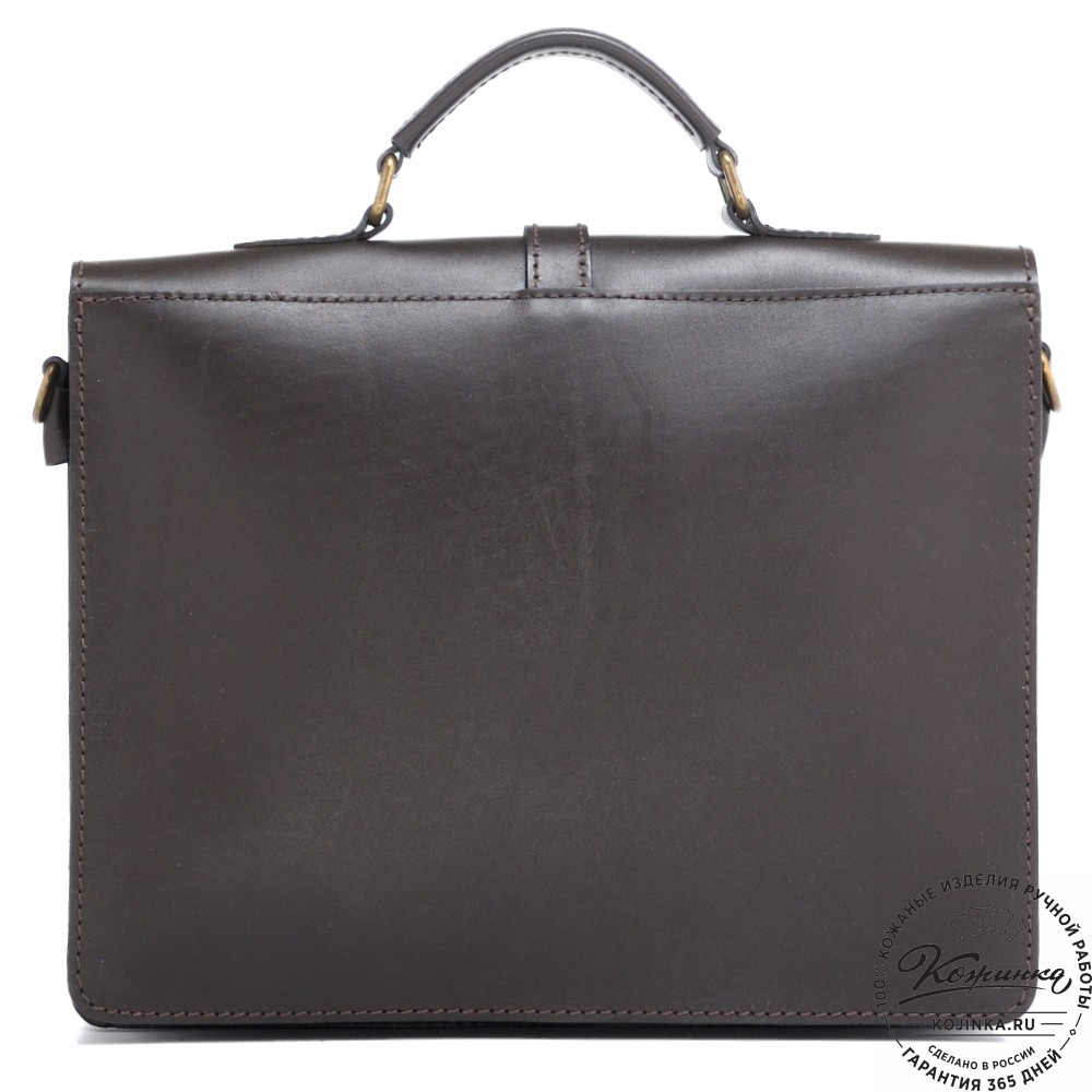 Мужской кожаный портфель "Премьер" (тёмно-коричневый)